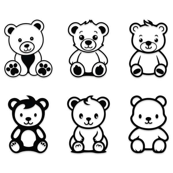 Zestaw naklejek bez tła Misie Miś Teddy Bear od GravArt