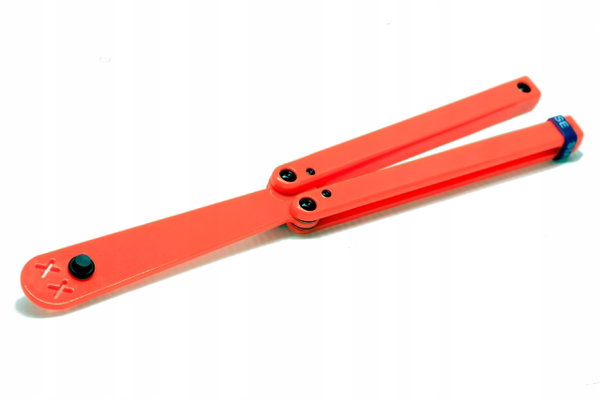 Butterfly nóż motylkowy treningowy składany tępy Yuppie STC Orange tuleje