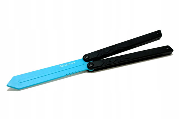 Butterfly nóż motylkowy treningowy tępy AntarctiS G10 Swordfish Etui BK/TQ