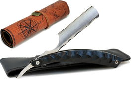 Tradycyjna klasyczna brzytwa retro do golenia Mainland skórzane etui