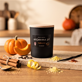 AROMMA ŚWIECA SOJOWA DYNIOWE CIASTKO / HALLOWEEN 300 ML WIECZKO + GRATIS