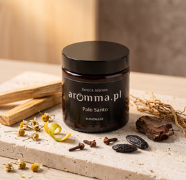 ŚWIECA EKO ..:PALO SANTO:.. AROMMA 120 ML UNIKALNE DRZEWO! + ZAPALNICZKA