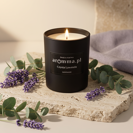 AROMMA ŚWIECA SOJOWA LAWENDA SPRAWDŹ WIECZKO + USZCZELKA 50H + GRATIS
