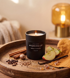 INTENSYWNA ŚWIECA SOJOWA .::AROMMA JABŁKO::. I CYNAMON + GRATIS