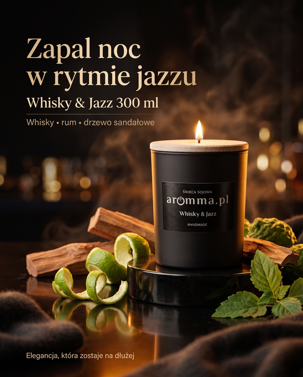 AROMMA .::WHISKY & JAZZ::. 300 ML EKSTRAWAGANCKA NUTA 50H ZAPACHU + GRATIS