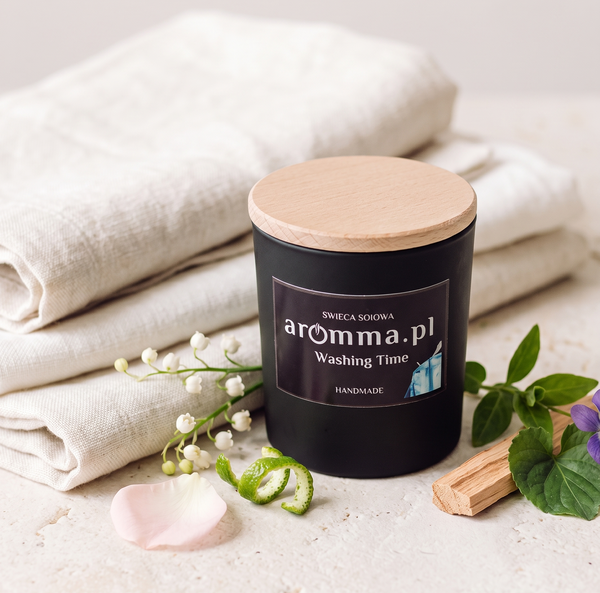 WASHING TIME - ZAPACH WIOSNY ŚWIECA AROMMA 180ML 100% WIECZKO GRATIS ZOBACZ