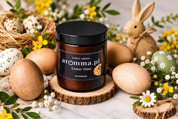 WIELKANOC ŚWIECA SOJOWA AROMMA EASTER TIME 180 ML INTENSYWNA + VOUCHER + GRATIS
