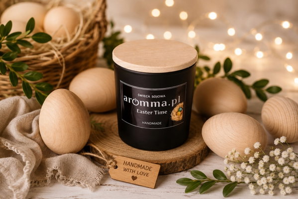 ..:AROMMA:.. ŚWIECA SOJOWA EASTER TIME 180 ML WANILIA KARMEL - NA WIELKANOC
