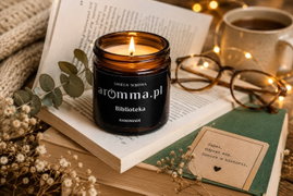 ŚWIECA SOJOWA BIBLIOTEKA 120 ML 100% NATURALNA 25H ZAPACHU + GRATIS