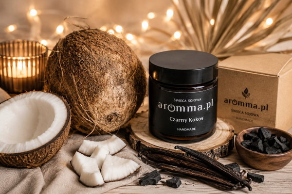 ŚWIECA KOKOS SOJOWA 120 ML ZAPACH WAKACJI SPRAWDŹ! 100% ZAPALNICZKA GRATIS