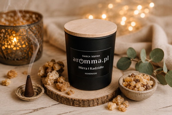AROMMA MIRRA I KADZIDŁO AROMMA 180 ML BIBLIJNY ZAPACH WIECZKO + GRATIS