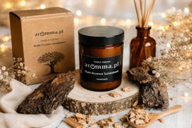 ŚWIECA SOJOWA BIAŁE DRZEWO SANDAŁOWE 180 ML AROMMA INTENSYWNA + GRATIS