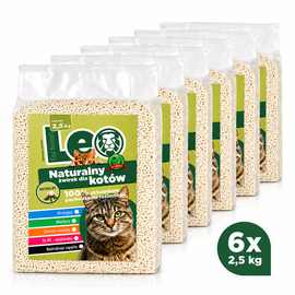 Żwirek dla kota Leo Naturalny x6 Zestaw Bezzapachowy Zbrylający Tofu