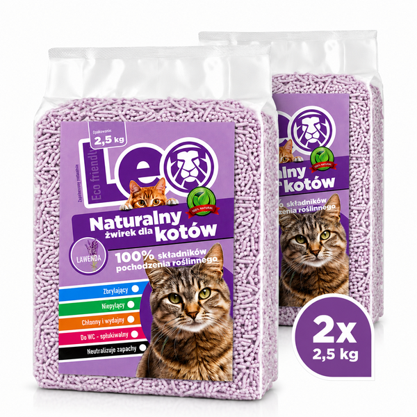 Żwirek dla kota Leo Lawendowy 5 kg