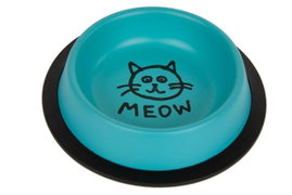 Miska dla kota MEOW 0,24L - niebieska, Elegancka metalowa