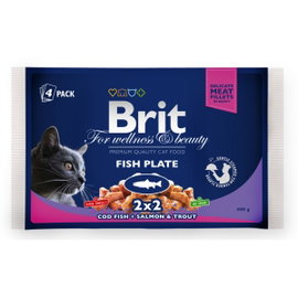 Karma dla kota BRIT KOT saszetka PREMIUM Fish Plate 4x100g