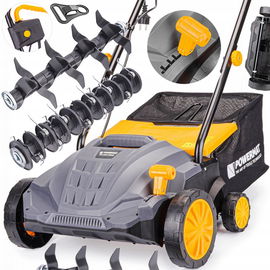 AERATOR WERTYKULATOR ELEKTRYCZNY Z KOSZEM 3w1 2400W AERACJA 32CM POWERMAT