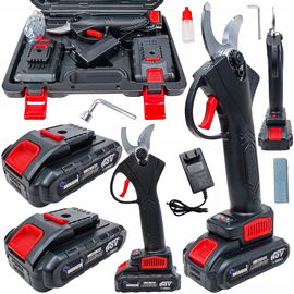 MOCNY SEKATOR AKUMULATOROWY DO GAŁĘZI ELEKTRYCZNY OGRODOWY + 2X AKUMULATOR