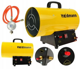 NAGRZEWNICA GAZOWA 15KW PIEC DMUCHAWA HEIDMANN + WĄŻ Z REDUKTOREM