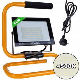 NAŚWIETLACZ LED 50W ZE STATYWEM BUDOWLANYM I PRZEWODEM GEKO K02060