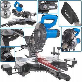 PIŁA UKOSOWA Z POSUWEM UKOŚNICA PRZECINARKA GEKO 1700W 210mm + LASER