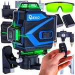 POZIOMICA LASEROWA LASER KRZYŻOWY ZIELONY SAMOPOZIOMUJĄCA 4D 360 + ZESTAW
