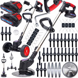 PODKASZARKA AKUMULATOROWA KOSA WYKASZARKA NA KOŁACH MEGA ZESTAW NOŻE żyłki