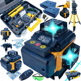 POZIOMICA LASEROWA LASER KRZYŻOWY ZIELONY SAMOPOZIOMUJĄCA 4D 360 + ZESTAW