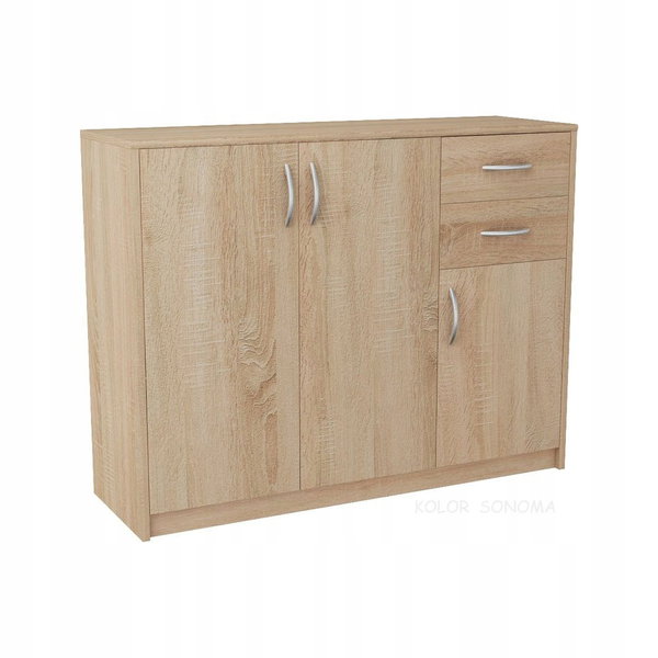Komoda z szufladami 110cm, 3D2S, szafka, do salonu Dąb Sonoma