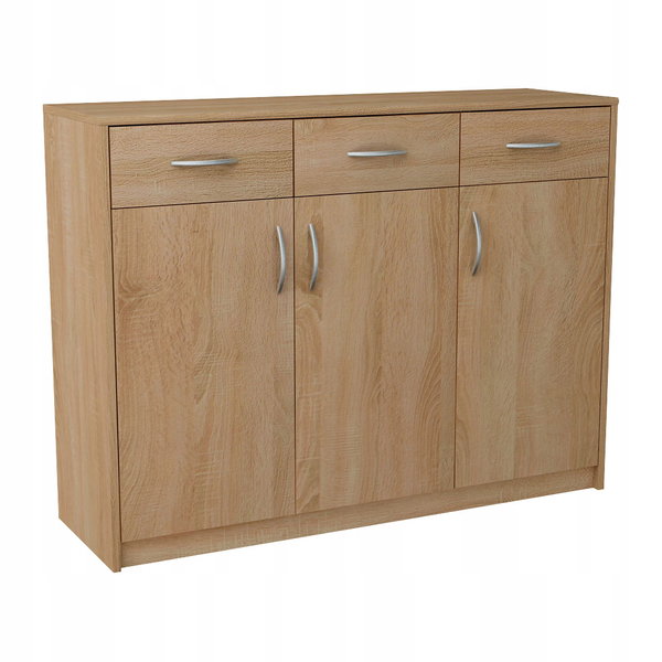 Komoda z szufladami 110cm, 3D3S, szafka, do salonu Dąb Sonoma