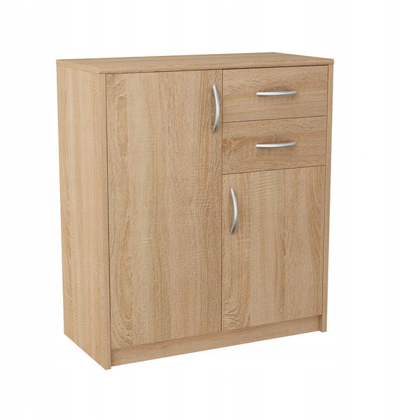 Komoda z szufladami 74cm, 2D2S, szafka, do salonu, Dąb Sonoma