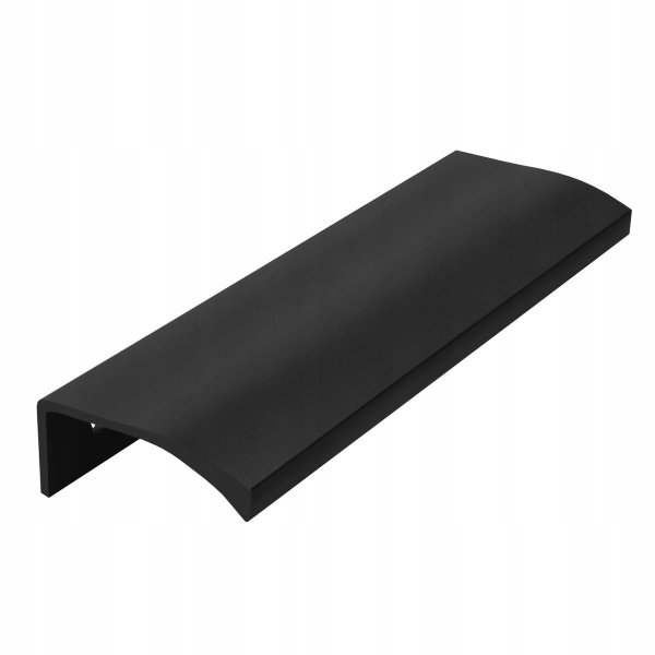 Uchwyt meblowy Krawędziowy 128/160mm czarny mat, do szafek mebli kuchennych