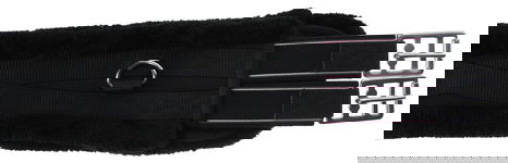 Popręg ze sztucznym futrem, czarny, 125 cm, Covalliero