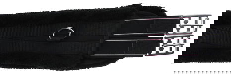 Popręg ze sztucznym futrem, czarny, 140 cm, Covalliero