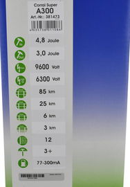 Elektryzator akumulatorowy Corral A 300, dla koni, bydła, kóz i owiec, 4,8 J