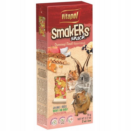 Smakers Snack Owocowy Dla Gryzoni I Królika Vitapol 70 g 2 szt.