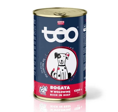 Karma dla psa z wołowiną pies TEO 1250g puszka wół