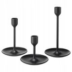 IKEA FULLTALIG Świeczniki 3 szt. czarne - Elegancja i klimat w domu!