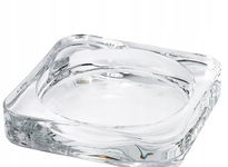 IKEA GLASIG - Elegancka podstawka na świecę ze szkła bezbarwnego 10x10 cm