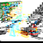 LEGO Duplo 10875 Pociąg Towarowy- Zestaw z Pociągiem i Figurkami dla Dzieci