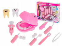 Dentysta Zestaw Lekarski Hipopotam Różowy Wylecz Ząbki Zabawa w Dentystę
