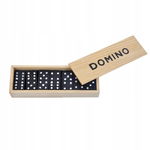 Domino Drewniane Gra Rodzinna Edukacyjna z Etui Klocki do Gry 2-4 Osoby