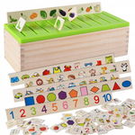 Drewniany Sorter Układanka Logiczna Montessori Dopasuj Obrazki