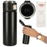 Kubek Termiczny z Ustnikiem SMART LED 420ml Czarny - Idealny w Podróży