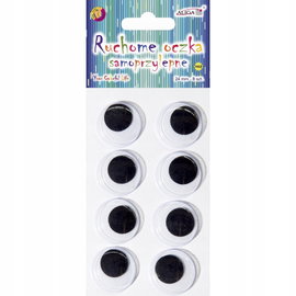 RUCHOME OCZY OCZKA SAMOPRZYLEPNE 24MM DO DEKORACJI OZDOBA MASKOTEK