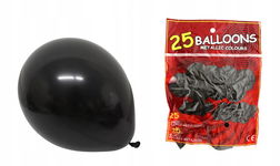 BALONY CZARNE ZESTAW 25 SZT 25CM DEKORACJE NA URODZINY ROCZNICĘ