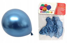 BALONY METALIZOWANE NIEBIESKIE ZESTAW 10 SZT 25CM DEKORACJA NA URODZINY