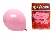 BALONY JASNY RÓŻOWY ZESTAW 25 SZT 30CM URODZINY KOMUNIA DEKORACJA