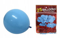 BALONY NIEBIESKIE ZESTAW 25 SZT 25CM DEKORACJA NA URODZINY KOMUNIĘ