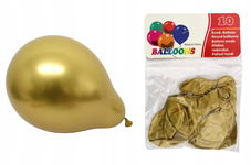 BALONY METALIZOWANE ZŁOTE ZESTAW 10 SZT 25CM URODZINY ROCZNICA IMPREZA